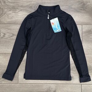 Girl’s EIS Cool Sun Shirt Long Sleeve 1/4 Zip Black Equestrian Size Girl’s Small